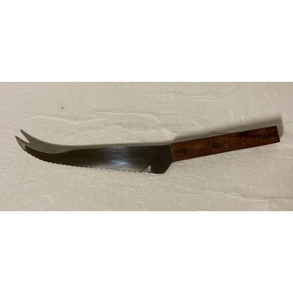 Vtg Vernco Advertising Knife Stainless Serrated 7” Blade Forked Tip Japan - Picture 1 of 5